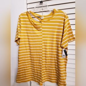 NEW striped yellow/ white top